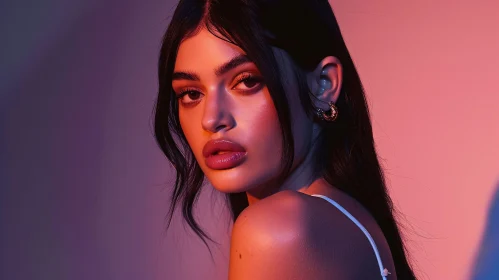 Kylie Jenner's Portrait with Artistic Lighting