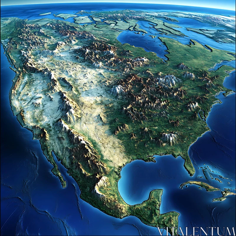 AI ART North America's Terrain