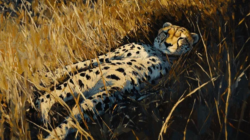 Cheetah's Nap in the Savannah