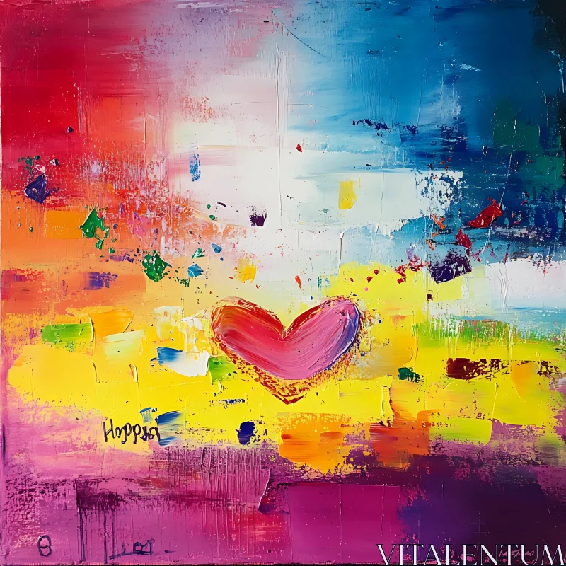 Colorful Abstract Heart Art AI Image