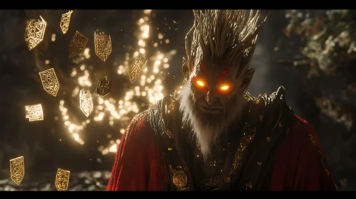 Mystical Wizard with Glowing Eyes