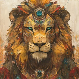 Jeweled Lion Art