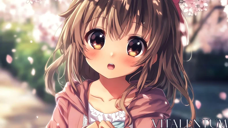 AI ART Anime Girl in Spring Blossoms