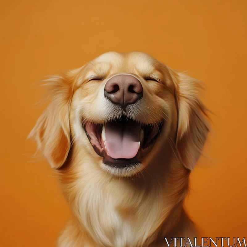 Smiling Golden Retriever Dog AI Image