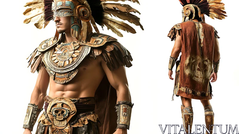 AI ART Intricate Aztec Warrior Costume