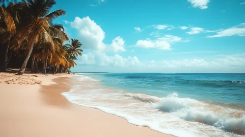 Coastal Paradise: Beach with Palm Trees