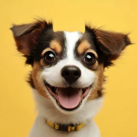 Cheerful Puppy with Yellow Collar