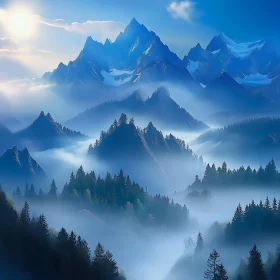 Misty Mountains Landscape