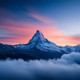 Mountain Peak Above the Clouds