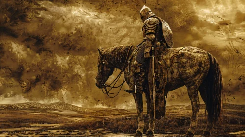 Armored Knight on Battle-Worn Horse