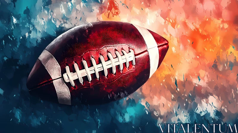 Abstract American Football Art with Vivid Background AI Image