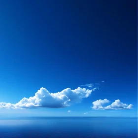 Tranquil Blue Seascape with Clouds