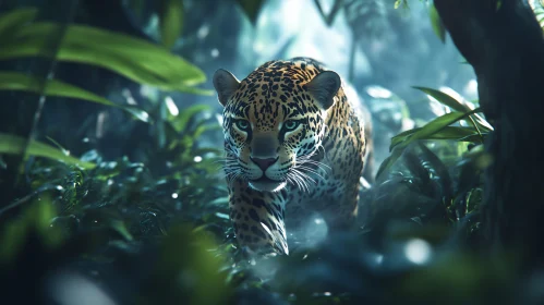 Portrait of Jaguar in Natural Habitat