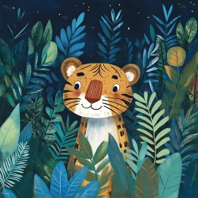 Tiger Cub Among Foliage Art