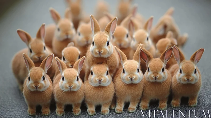 Caramel Bunnies Group Portrait AI Image