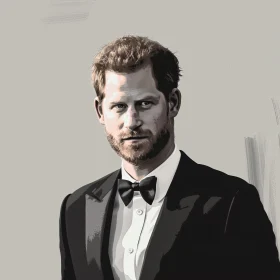 Prince Harry Monochromatic Portrait