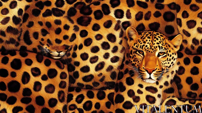 AI ART Camouflaged Leopards: A Wildlife Portrait