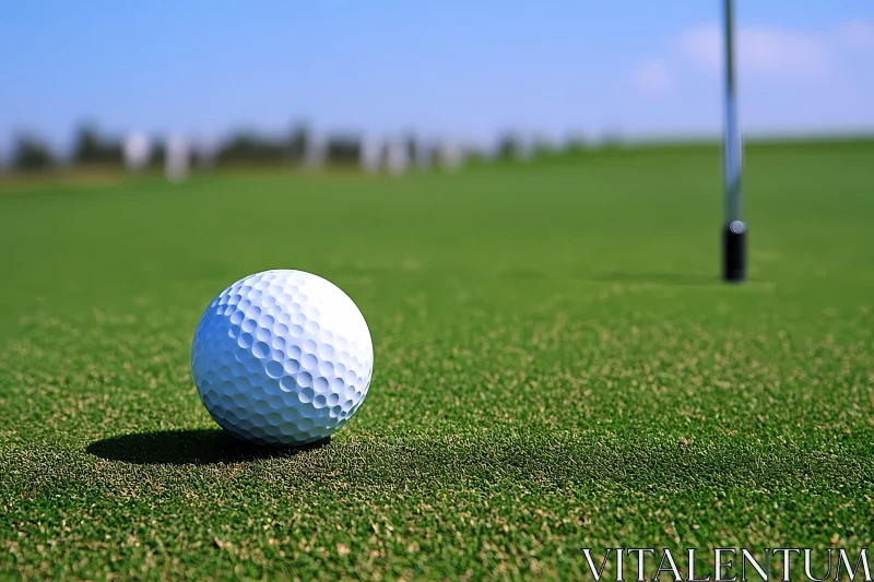 Golf Ball on Putting Green: Perfecting the Putt , AI AI Image