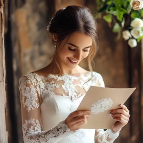 Woman in Lace Dress Smiling
