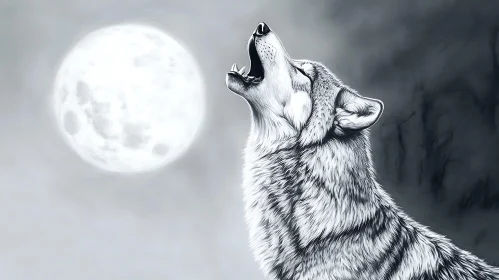 Wolf's Lunar Serenade: A Howl in the Night