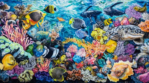Underwater Scene with Tropical Fish