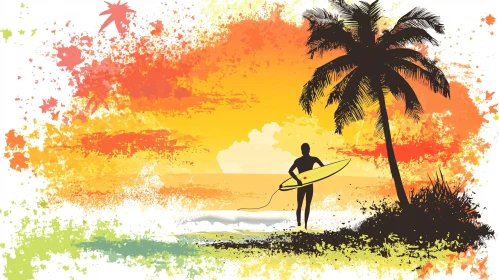 Tropical Beach Sunset Art