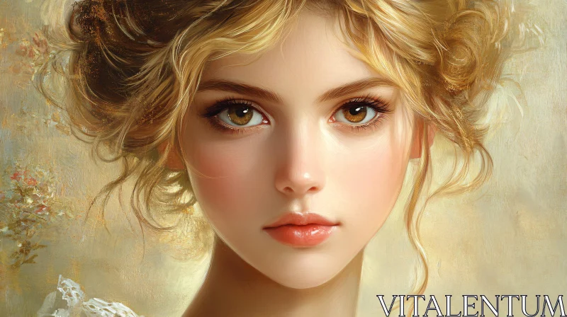 AI ART Elegant Young Woman Art Piece