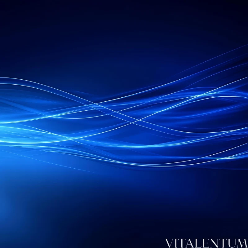 Fluid Blue Light Abstract Design AI Image