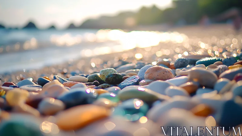 AI ART Coastal Stones and Gentle Waves