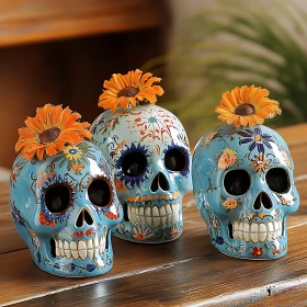 Decorated Skulls with Flowers