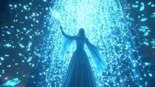 Mystical Woman Casting a Spell
