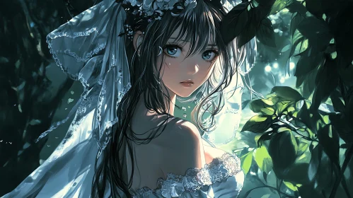 Mystical Forest Bride Anime Art