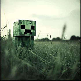 Pixelated Creeper in Natural Habitat