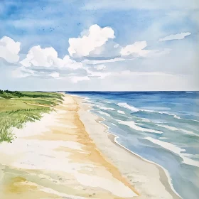 Coastal Watercolor Art Print