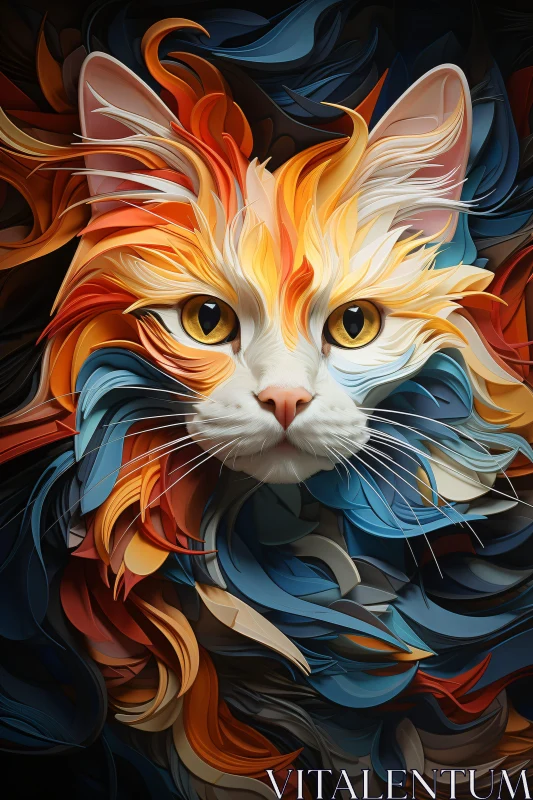 AI ART Colorful Abstract Cat