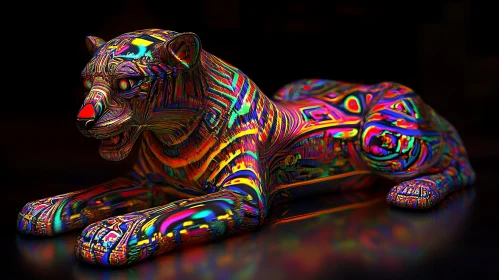Psychedelic Feline Artwork