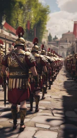 Marching Roman Legion in Historical Setting