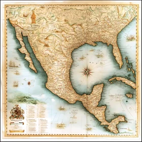 Historical North America Map - Antique Cartography