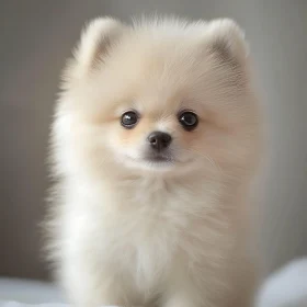 Charming Cream-Colored Pomeranian Puppy