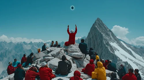 Ethereal Mountain Gathering at Solar Eclipse