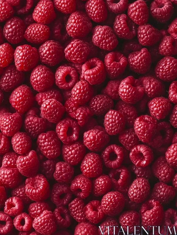 Crimson Raspberry Abundance: A Fruity Still Life AI Image