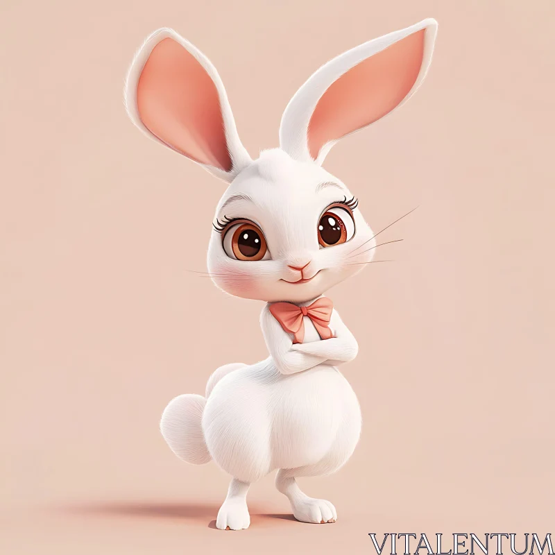 AI ART Charming Rabbit Character in Soft Hues