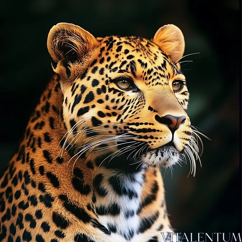 Detailed Leopard Face Close-Up AI Image