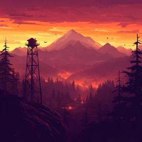 Tranquil Forest Vista at Sunset