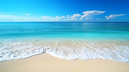 Seaside Calmness: Azure Waters and White Sand