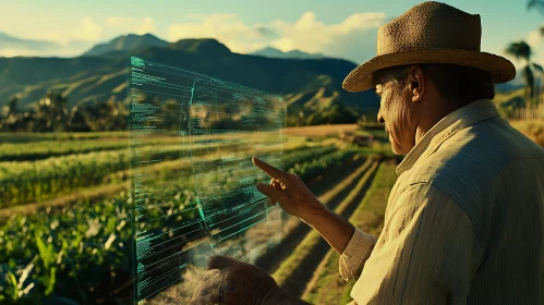 Farmer Using Technology in Agriculture