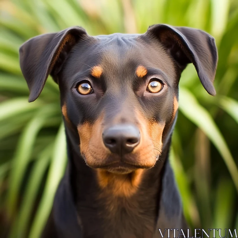 Young Black and Brown Canine Portrait AI Image