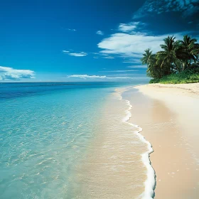 Tranquil Beach with Azure Water and Palms