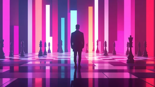 Neon Chessboard Strategy