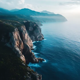 Dramatic Cliffs Overlooking the Turquoise Sea